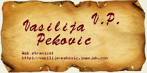 Vasilija Peković vizit kartica